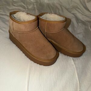 Cozy tan ankle boots